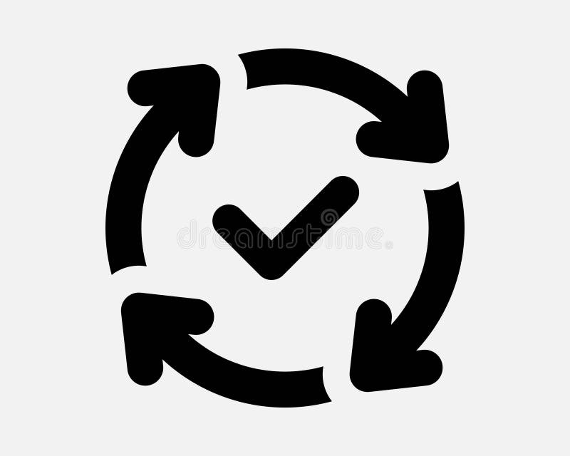 Four Arrow Circle Loading Success Reload Successful Cycle Correct Reloading Approved Reset Update Approval Rotation vector illustration