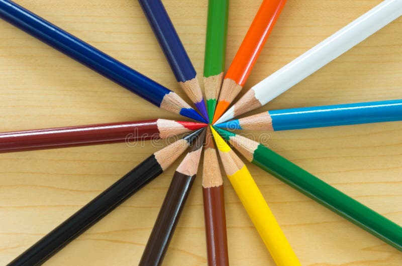 Circle of Art Pencils stock image. Image of radial, tool 67184361
