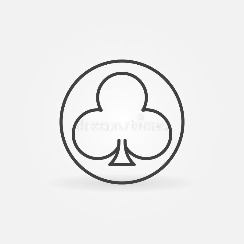 Circle with Clubs Playing Card Suit vector concept thin line icon vector illustration