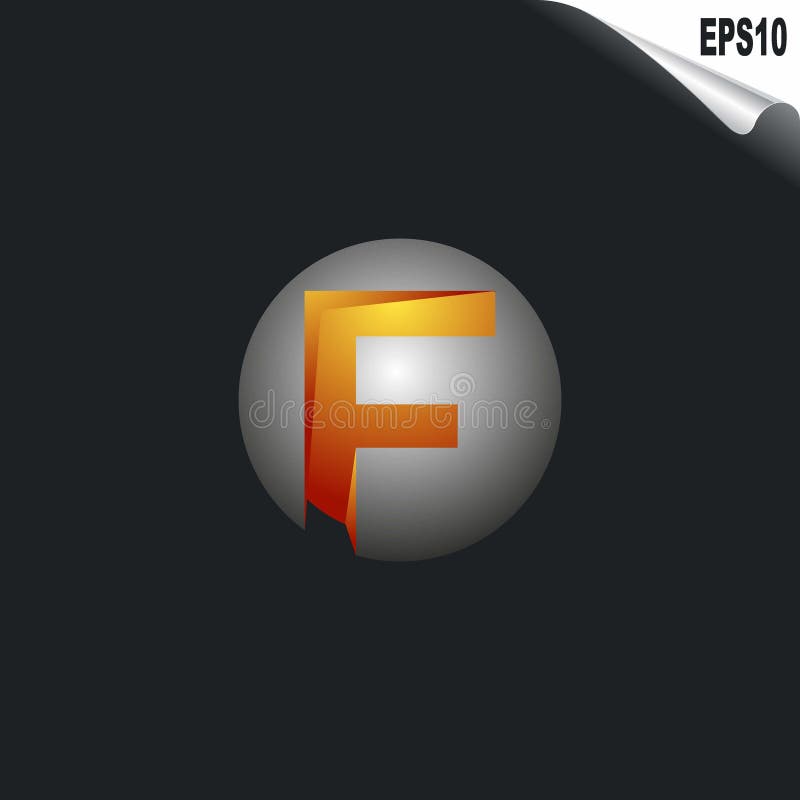 Circle 3D F Initial Logo Letter. Stylish Monogram Logo, Modern Elegant Logo royalty free illustration