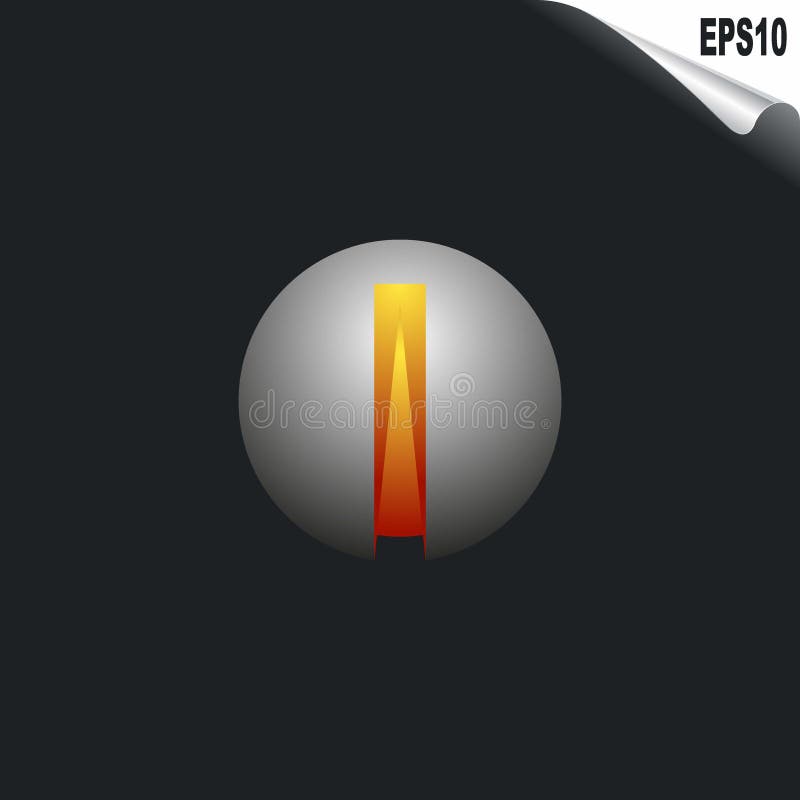 Circle 3D I Initial Logo Letter. Stylish Monogram Logo, Modern Elegant Logo royalty free illustration