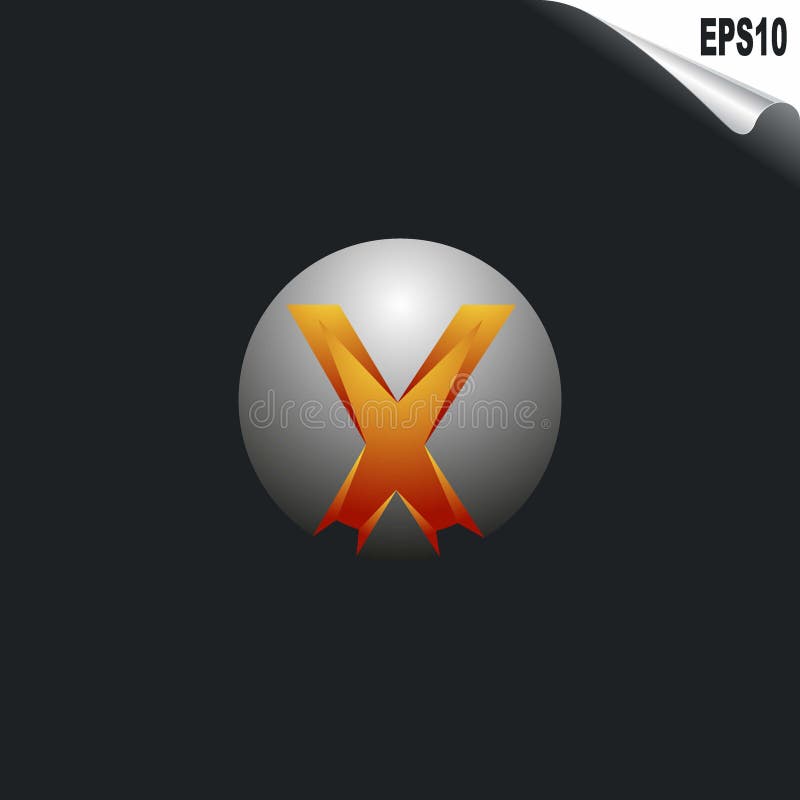 Circle 3D X Initial Logo Letter. Stylish Monogram Logo, Modern Elegant Logo royalty free illustration