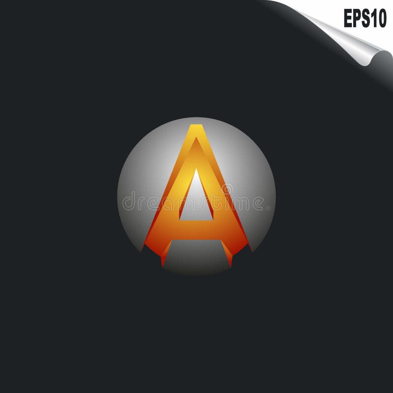 Circle 3D A Initial Logo Letter. Stylish Monogram Logo, Modern Elegant Logo stock illustration