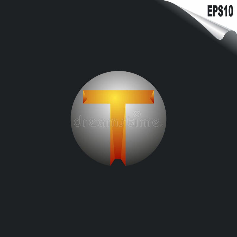 Circle 3D T Initial Logo Letter. Stylish Monogram Logo, Modern Elegant Logo stock illustration