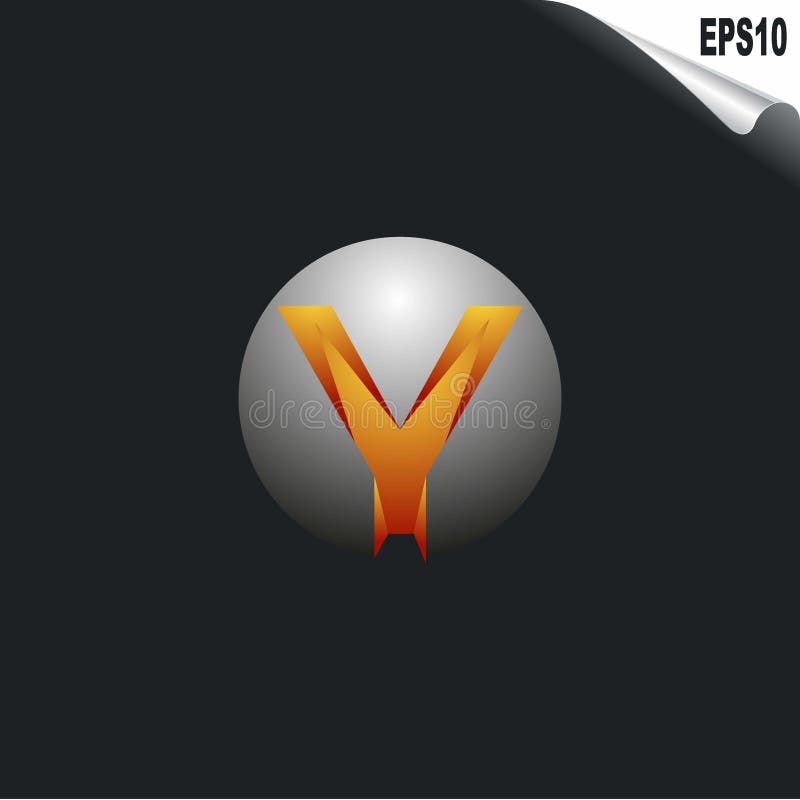 Circle 3D Y Initial Logo Letter. Stylish Monogram Logo, Modern Elegant Logo stock illustration