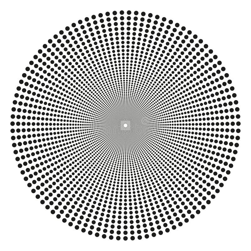 Circle dot pattern. Radial point array. Halftone round element. Vector minimalist texture. vector illustration