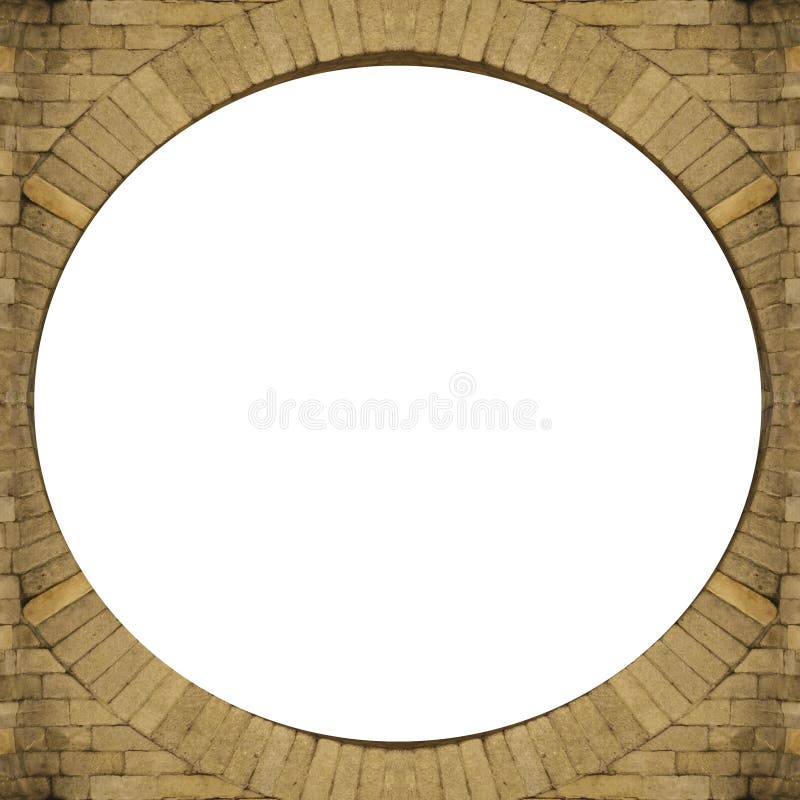Circle Frame Background with Brick Wall Borders Stock Image Image of