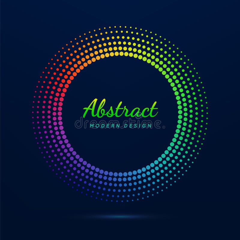Circle frame. Faded neon circular. Halftone dot pattern. Fading gradient frames. Boarder fades dots. Round shape. Color ring on da vector illustration
