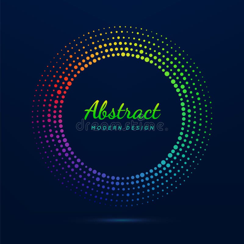 Circle frame. Faded neon circular. Halftone dot pattern. Fading gradient frames. Boarder fades dots. Round shape. Color ring on da vector illustration