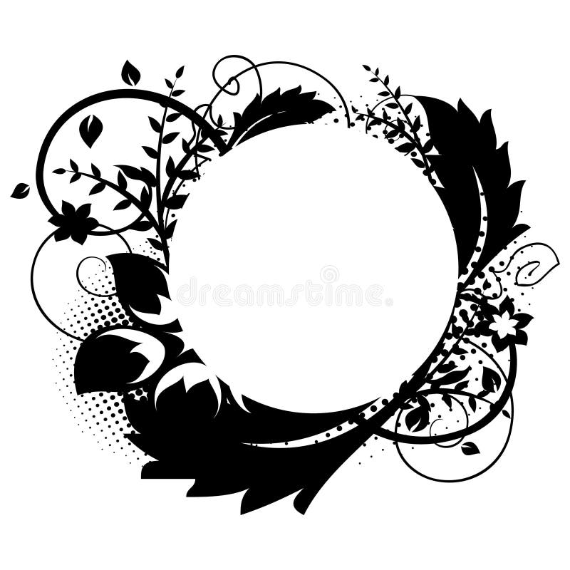 Circle frame with floral decorations 1