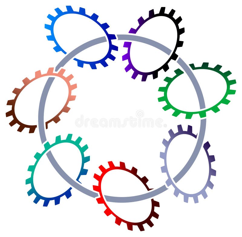 Circle with gear wheel stock vector. Illustration of drawing 25014851