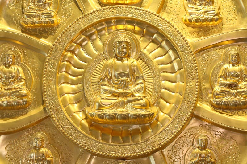 The circle of golden buddha