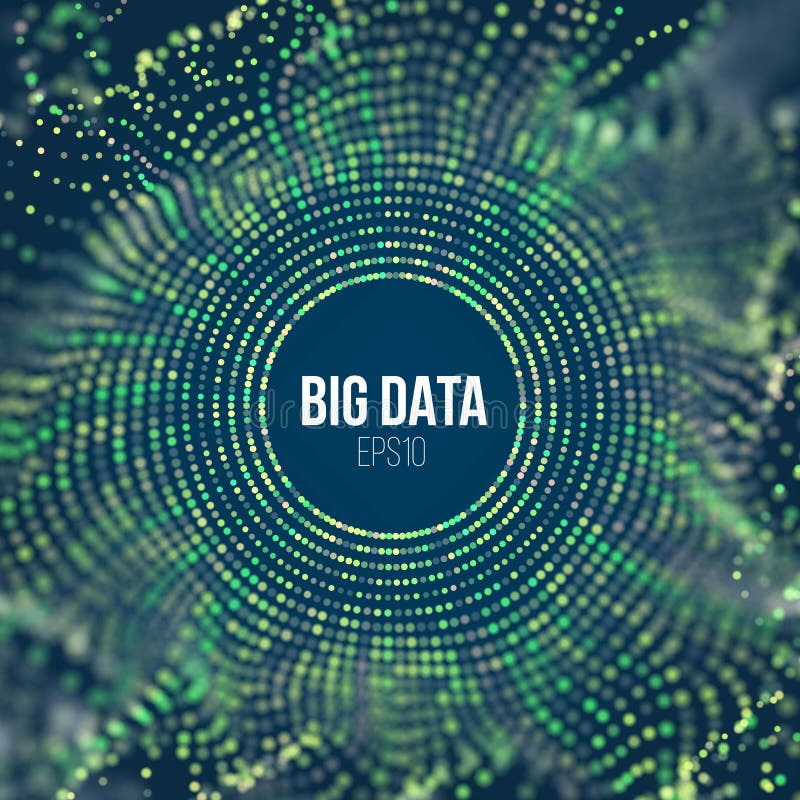 Circle mesh wave particles. Abstract bigdata science background. Big data innovation coding technology. Coding mesh vectors