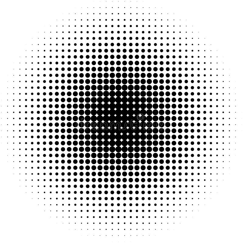 Circle halftone pattern / texture. Monochrome halftone dots. royalty free illustration