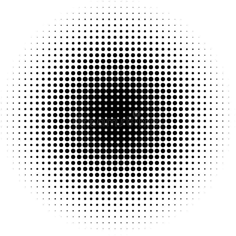 Circle halftone pattern / texture. Monochrome halftone dots.