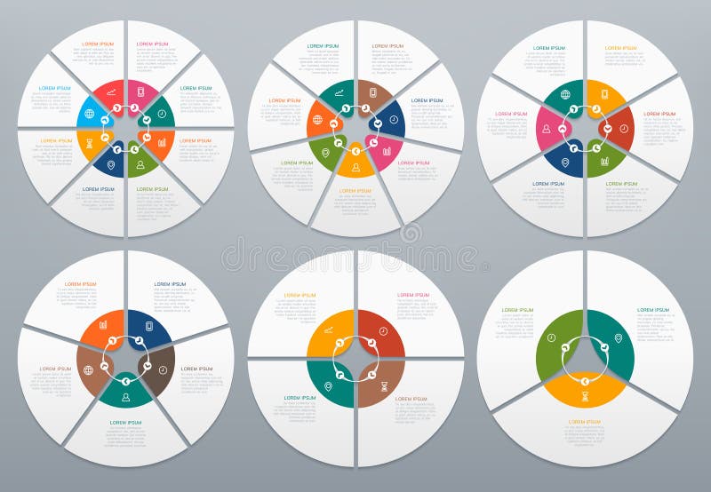 Circle infographic. Round diagram of process steps, circular chart with arrow. Circles and arrows graph charts vector