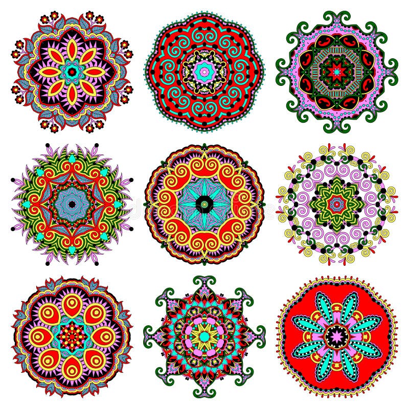 Circle lace ornament, round ornamental geometric royalty free illustration