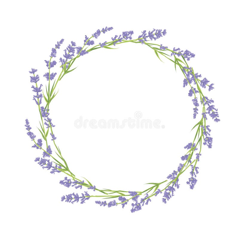 Circle of lavender flowers