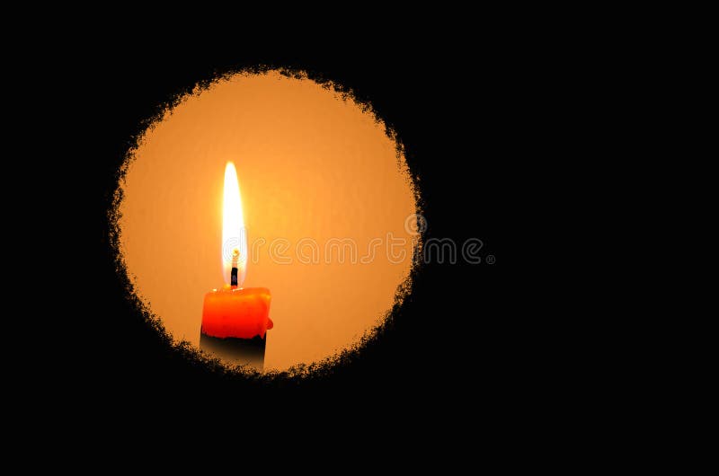 Circle of candle light in the dark foreground stock photos Circle of candle light in the dark foreground stock photos