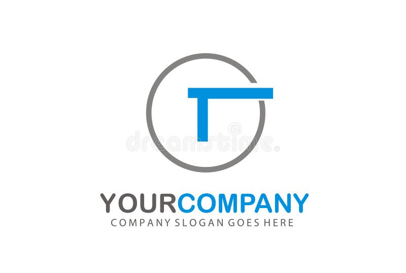 Circle Logo Letter T Vector Design Stock Vector - Illustration of