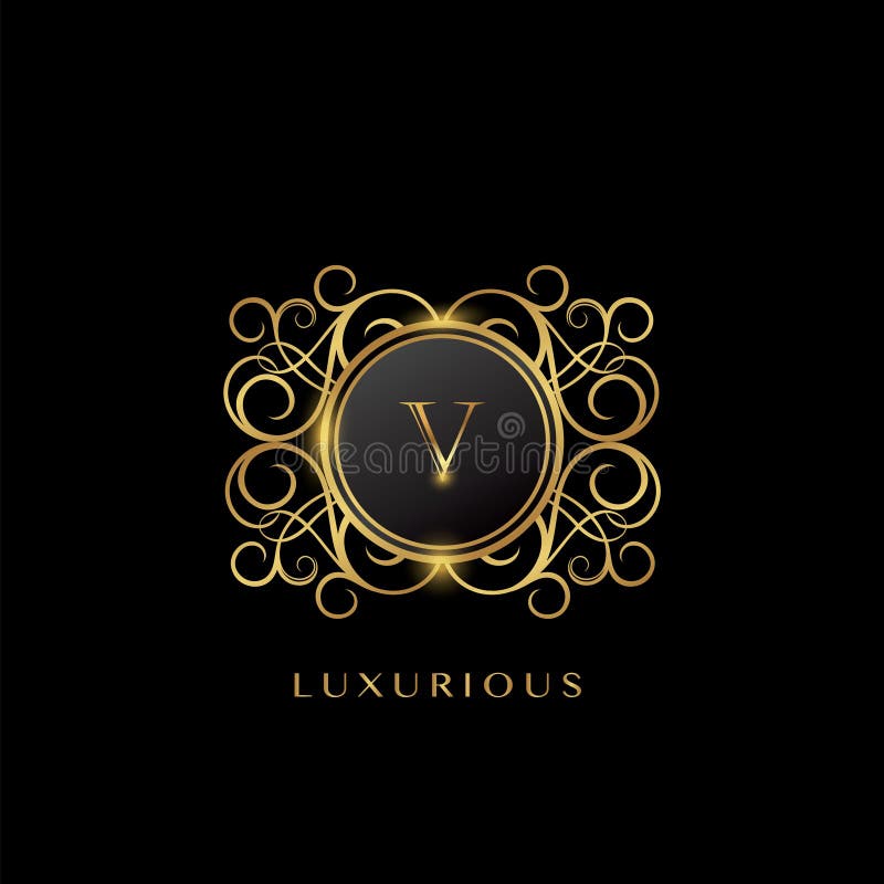 Elegance Golden Luxurious Letter V Logo Stock Vector Illustration Of Card Jewelry