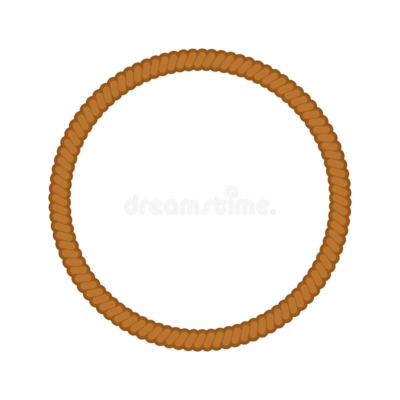 Circle made of rope isolated. round Frame cable vector illustration royalty free illustration