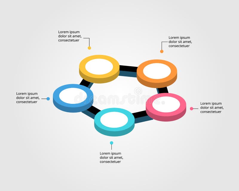 Circle in Pentagon Chart Template for Infographic for Presentation for