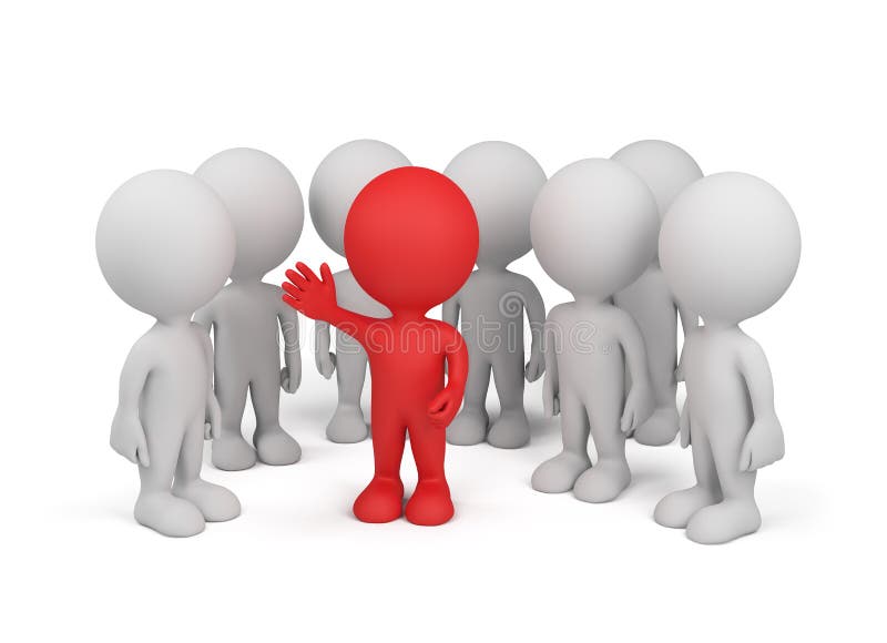 Circle of people with leader vector illustration