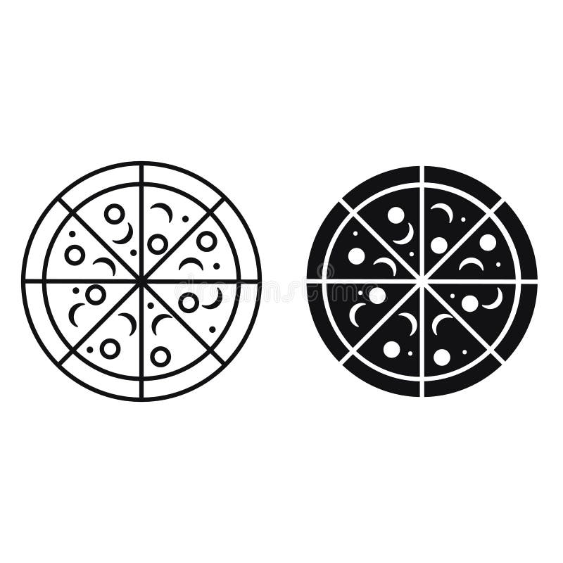 Circle Pizza Logo Design, Pizzeria Kit Design Concept Stock Vector