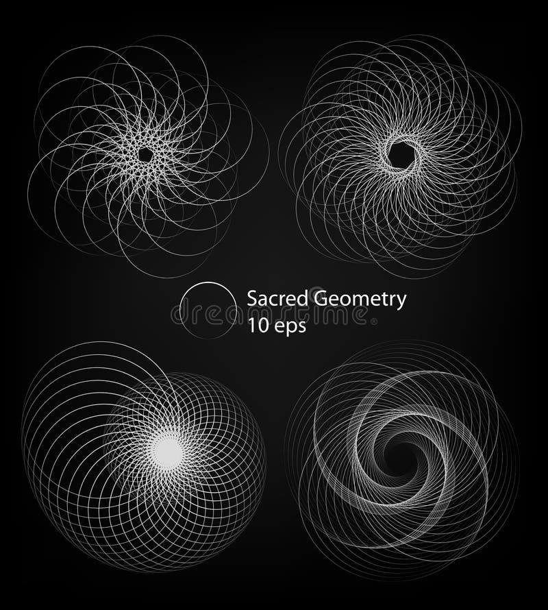 Circle Rotation Patterns. Abstract Shapes Stock Vector Illustration