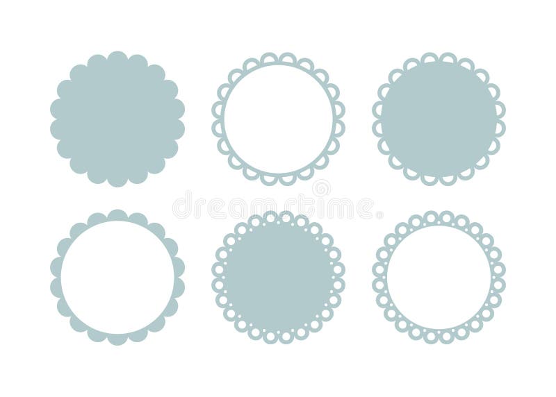 Silhouette Design Store: stitched scallop circle mat / label