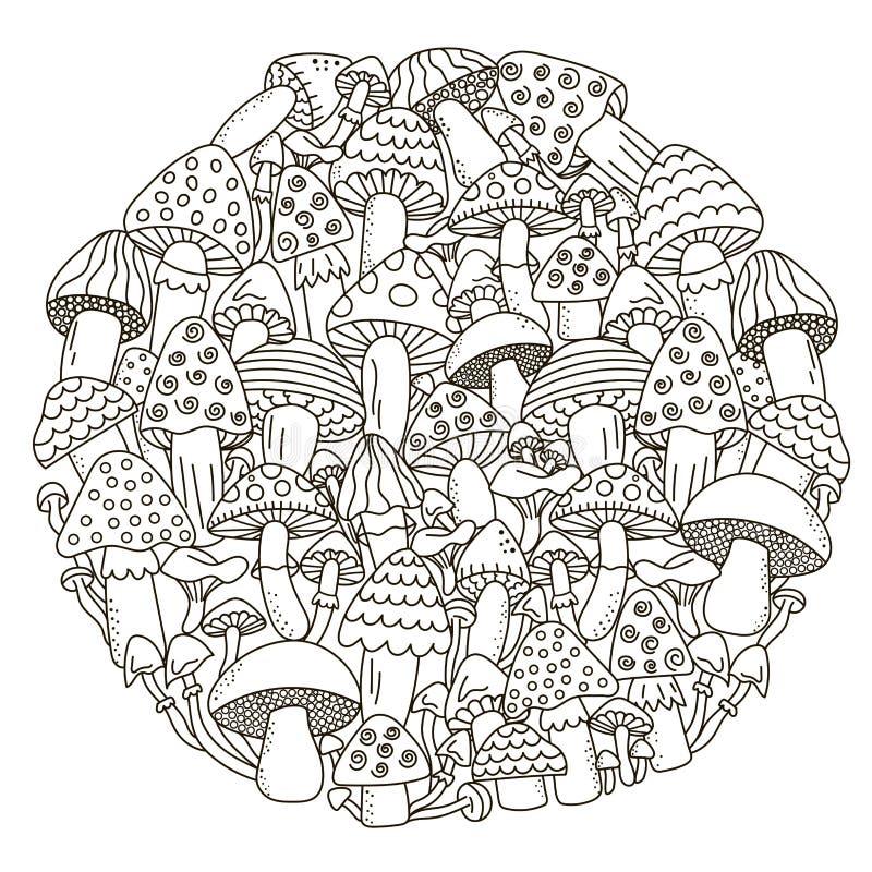 https://thumbs.dreamstime.com/b/circle-shape-pattern-with-fantasy-mushrooms-for-coloring-book-69731775.jpg