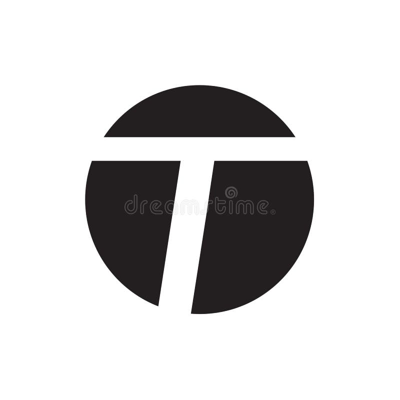 Initial Letter T Logo With Slice Element Graphic Vector Template Stock