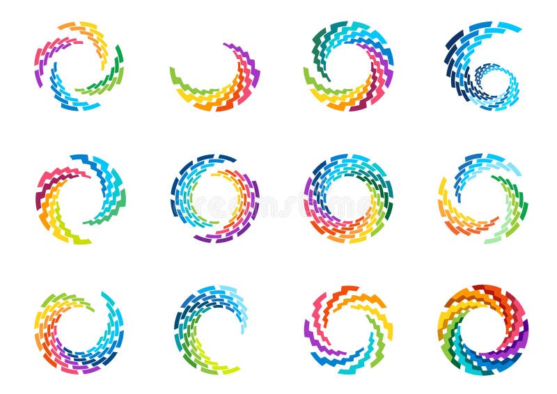 Circle, sphere, data, logo, abstract, network, global,elements Set of round icon symbol vector design royalty free illustration