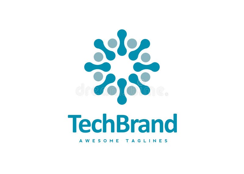 Circle Tech logo template royalty free illustration
