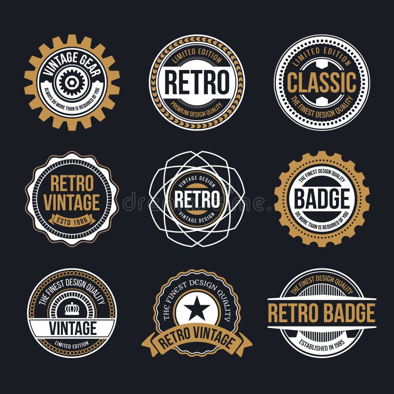 Vintage Circular Badges Vector Pack 1