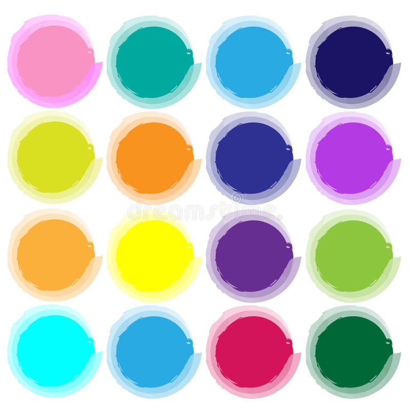 Circle with Watercolor Brush Strokes Stock Illustration - Illustration ...
