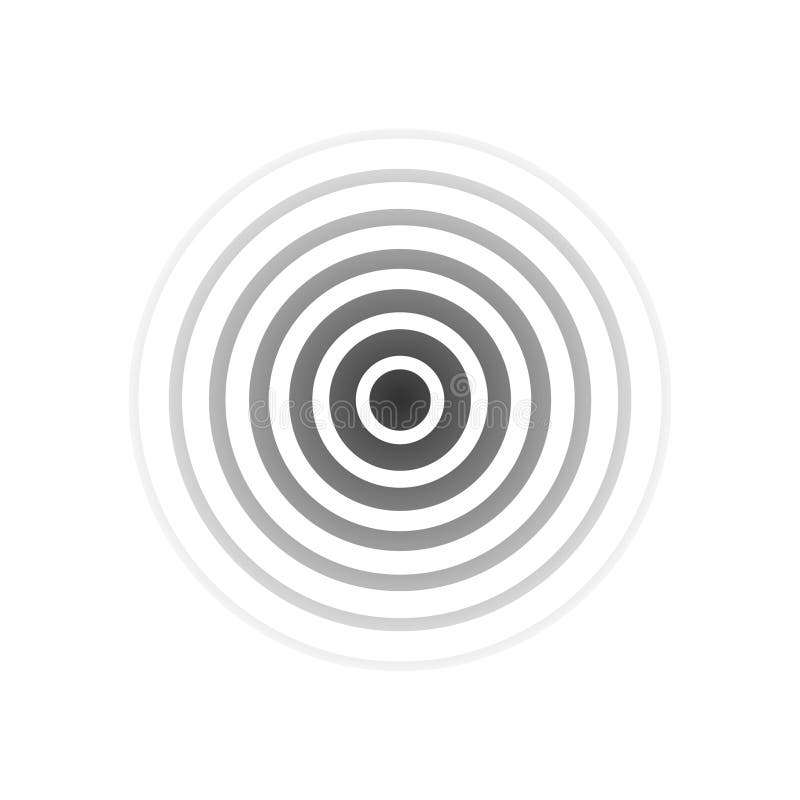 Circle wave earthquake. Sound ripple icon. Black effect pulse isolated on white background. Signal radio. Pattern wavy. Vibration