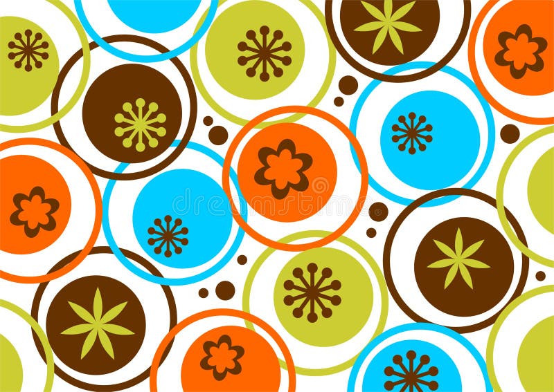 Circles and flowers pattern