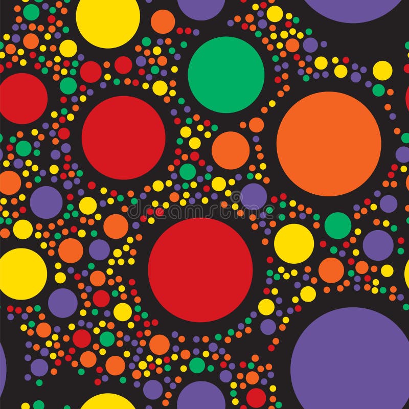 Circles seamless pattern. Color dots abstract background. Vector illustration.