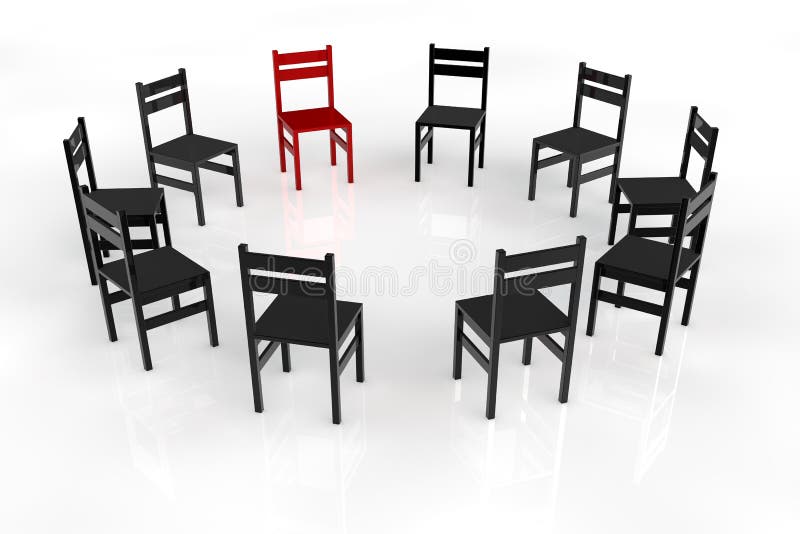 Circletime mit Stühlen in einem Kreis vektor abbildung