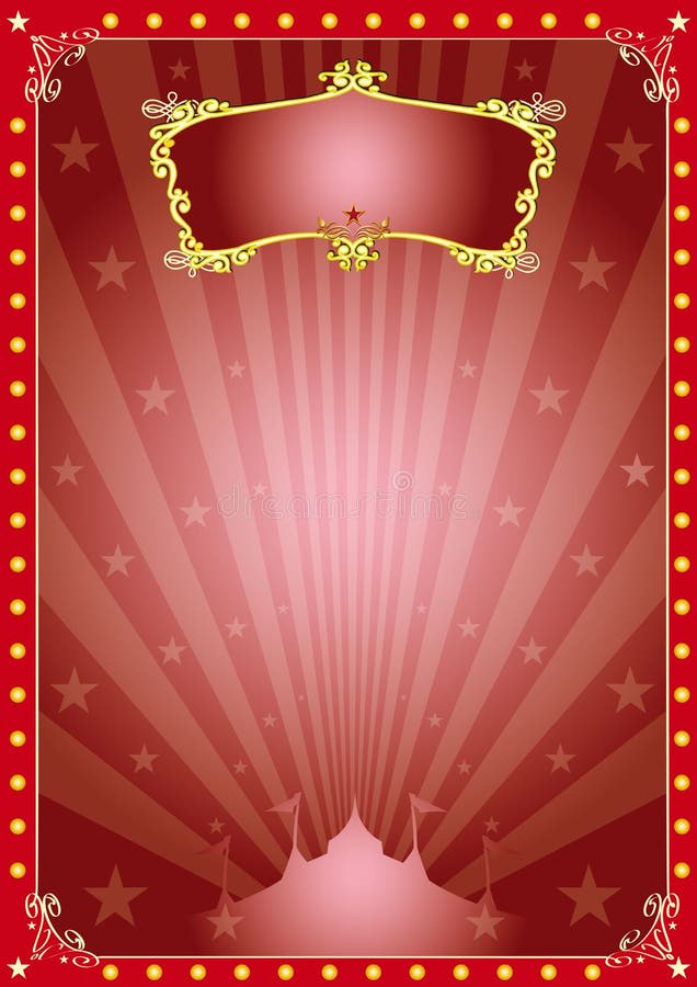 A circus red vintage poster with sunbeams for your advertising. A circus red vintage poster with sunbeams for your advertising.