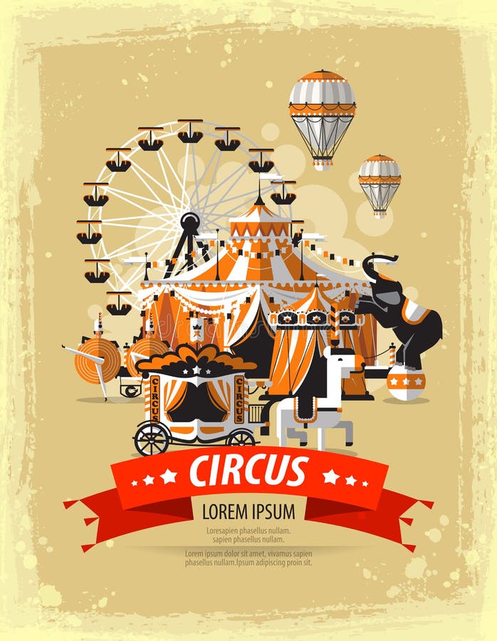 Circus tent with space for text. The design of the banner circus. Circus tent with space for text. The design of the banner circus