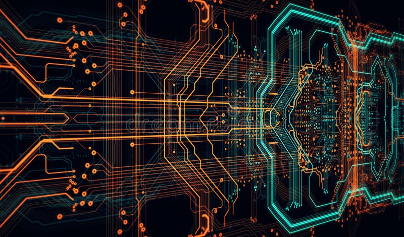 3D Render abstract background made of array of points and line. royalty free illustration