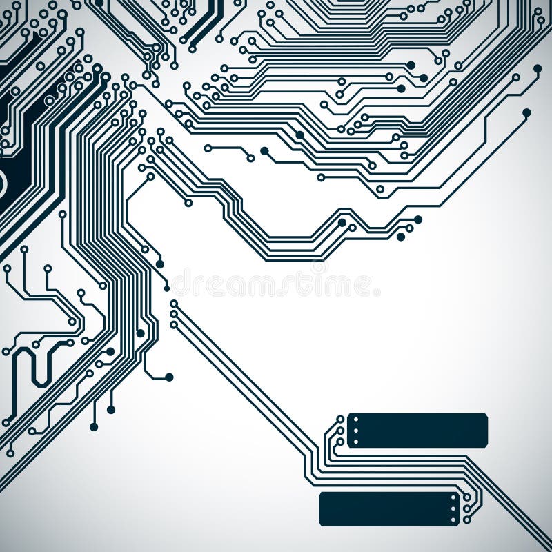 Circuit board background with a electronic pattern stock illustration