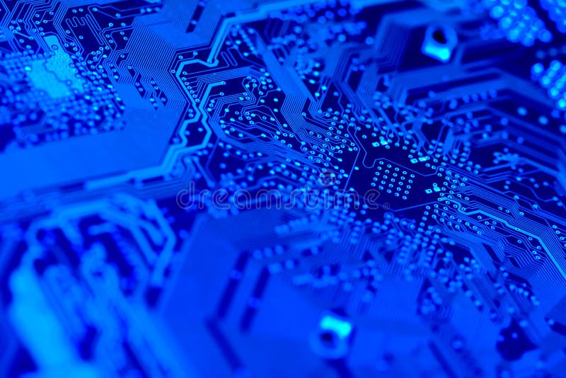 Circuit board in blue stock photography Circuit board in blue stock photography