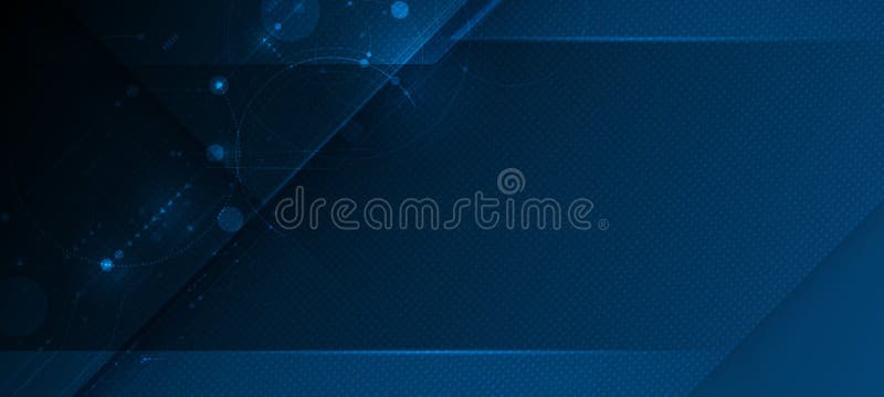 Abstract vector design, futuristic blue motherboard, Digital circuit and processor on dark blue background stock illustration