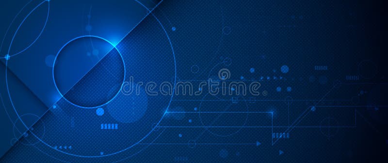 Abstract vector design, futuristic blue motherboard, Digital circuit and processor on dark blue background. vector illustration