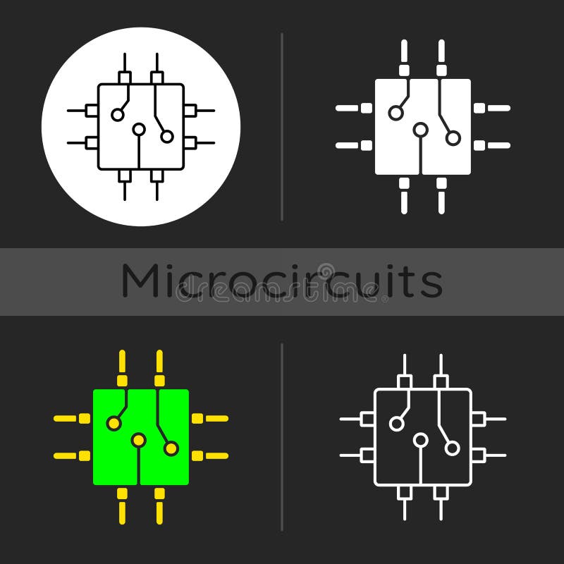 Circuit board design dark theme icon vector illustration
