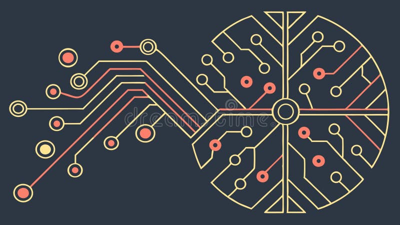Circuit board design, technology background, electronic pattern, digital art vector design Generative AI royalty free illustration